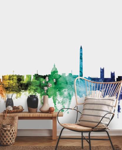 Decorazione murale con lo skyline di Washington D.C. Decorazione murale con lo skyline di Washington D.C.