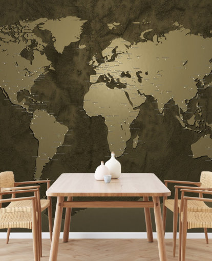bronze coloured world map mural bronze coloured world map mural