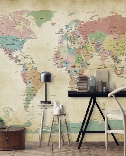 world map wall mural with cities world map wall mural with cities