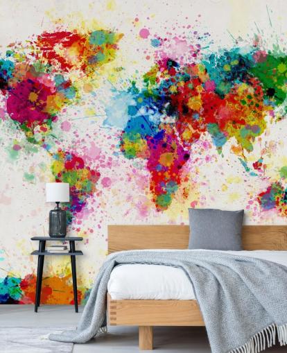 papier peint mural coloré de la carte du monde papier peint mural coloré de la carte du monde