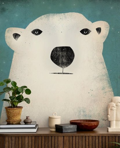 Decorazione murale con muso di orso polare scontroso Decorazione murale con muso di orso polare scontroso