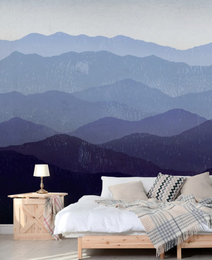 blå og lilla bjerg tapet blå og lilla bjerg tapet