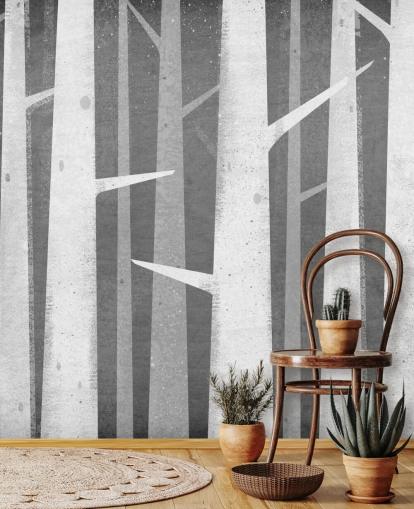 Carta da parati Birch Winter Woods Carta da parati Birch Winter Woods