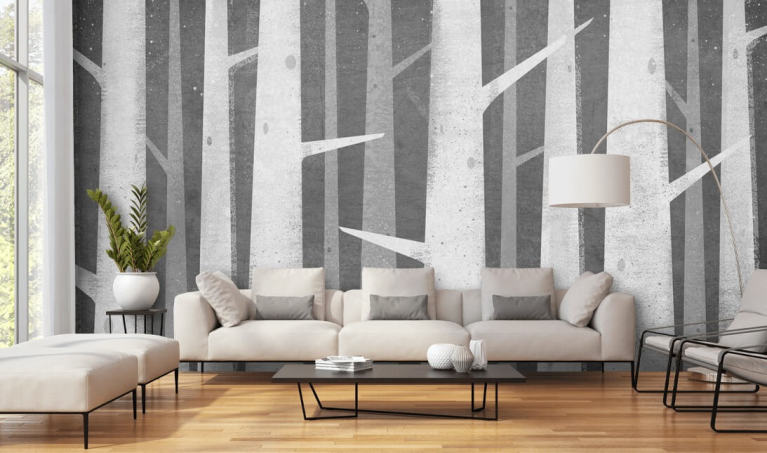 Birch tree removable wallpaper by Livettes