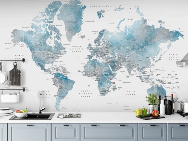 World Map Wallpaper & Wall Murals