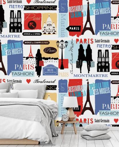 Paris Livet Pattern Veggmaleri Paris Livet Pattern Veggmaleri