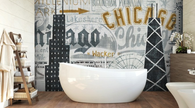 Abstract Chicago City Wallpaper