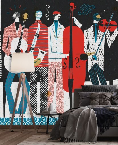 Art Deco Style Art of Swing Band Baggrund Art Deco Style Art of Swing Band Baggrund