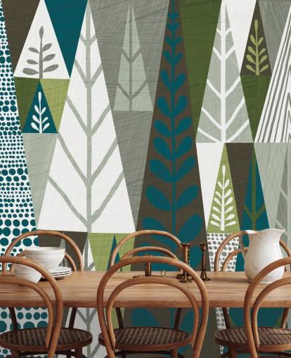 Carta da parati murale con alberi verdi Carta da parati murale con alberi verdi