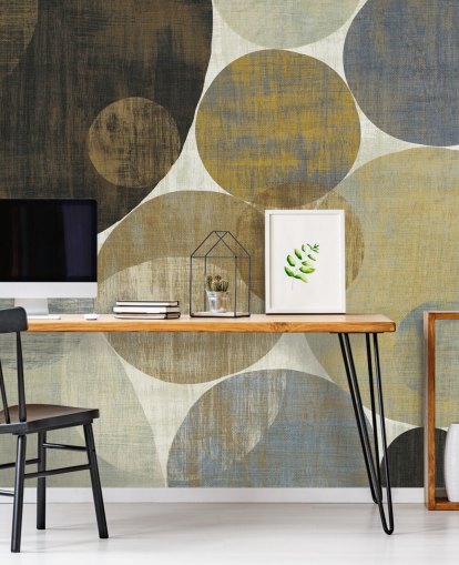beigefarbenes und braunes Tapeten-Wandbild mit individuellem Muster namens Circulation II von Michael Mullan für Schlafzimmer und Wohnzimmer beigefarbenes und braunes Tapeten-Wandbild mit individuellem Muster namens Circulation II von Michael Mullan für Schlafzimmer und Wohnzimmer