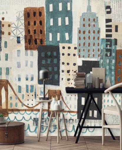 Peinture murale abstraite de New York Peinture murale abstraite de New York