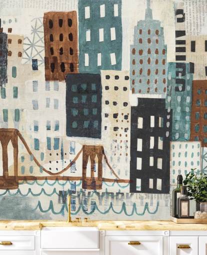 Peinture murale abstraite de New York Peinture murale abstraite de New York