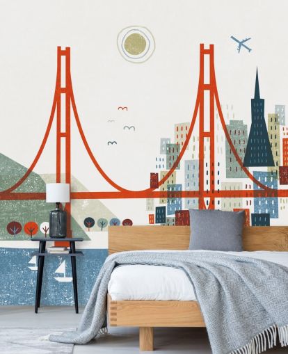 san francisco bridge muurschildering san francisco bridge muurschildering