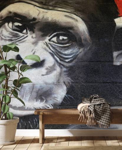 Chimpanzee Graffiti Wallpaper Mural Chimpanzee Graffiti Wallpaper Mural