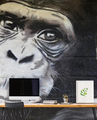 Papier Peint Fresque Graffiti Chimpanzé Papier Peint Fresque Graffiti Chimpanzé