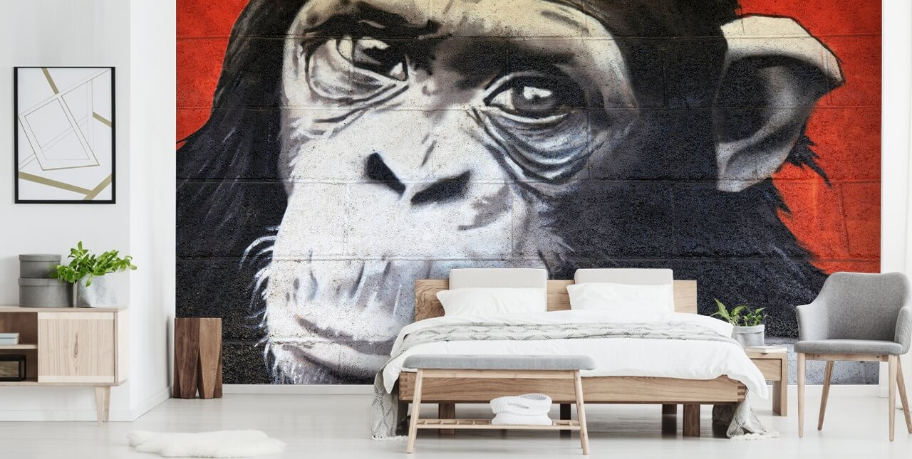 Papel pintado Grafiti de chimpancé