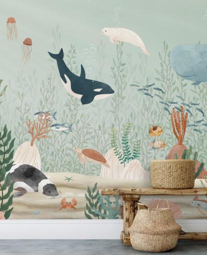 cute sealife wallpaper mural cute sealife wallpaper mural