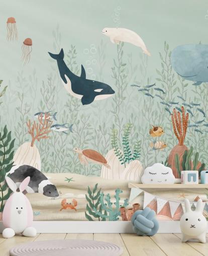 cute sealife wallpaper mural  cute sealife wallpaper mural