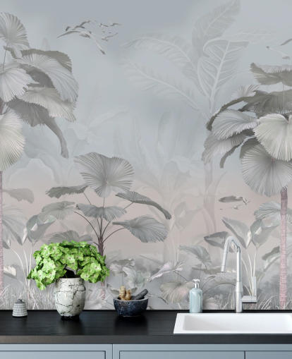 mural de papel de parede da selva tempestuosa mural de papel de parede da selva tempestuosa