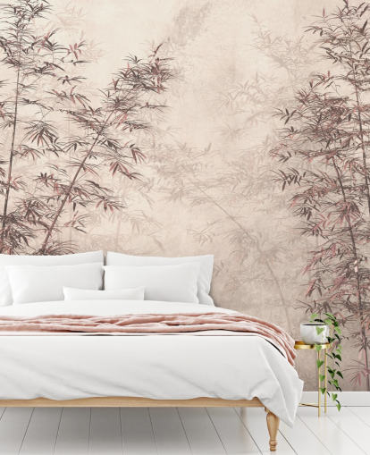 mural de parede de papel de parede de bambu oriental personalizável mural de parede de papel de parede de bambu oriental personalizável