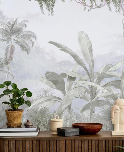 vintage jungle behang muurschildering vintage jungle behang muurschildering