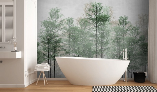 trees in a line forest wallpaper wall mural