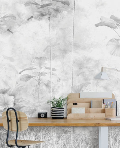 customisable monochrome jungle scenery wall mural for bedrooms customisable monochrome jungle scenery wall mural for bedrooms