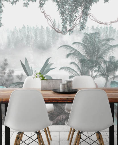 op maat gemaakt panoramisch vintage junglebehang voor lounges of slaapkamers op maat gemaakt panoramisch vintage junglebehang voor lounges of slaapkamers