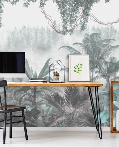 tilpasset panoramisk vintage jungel tapet for salonger eller soverom tilpasset panoramisk vintage jungel tapet for salonger eller soverom