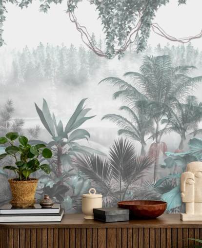 kundenspezifische Panorama-Vintage-Dschungel-Tapete für Lounges oder Schlafzimmer kundenspezifische Panorama-Vintage-Dschungel-Tapete für Lounges oder Schlafzimmer