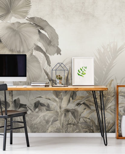 Mural de parede vintage na floresta da selva para lounges Mural de parede vintage na floresta da selva para lounges