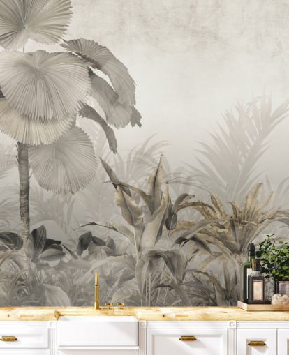 Mural de parede vintage na floresta da selva para lounges Mural de parede vintage na floresta da selva para lounges