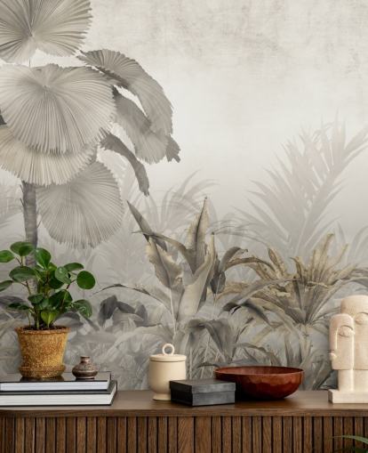 Vintage jungle forest wall mural for lounges Vintage jungle forest wall mural for lounges