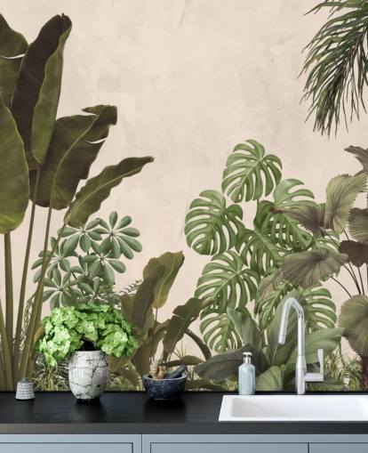 green and beige jungle wallpaper mural green and beige jungle wallpaper mural