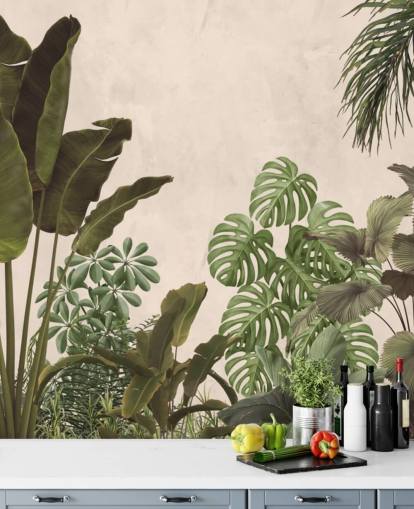 green and beige jungle wallpaper mural green and beige jungle wallpaper mural
