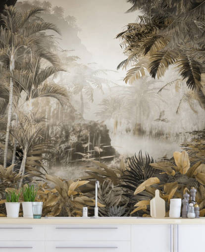 vintage jungle scenic wallpaper wall mural vintage jungle scenic wallpaper wall mural