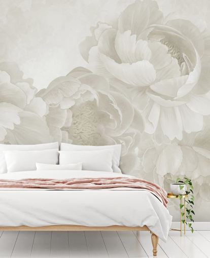 stora pioner tapetväggmålning i beige stora pioner tapetväggmålning i beige