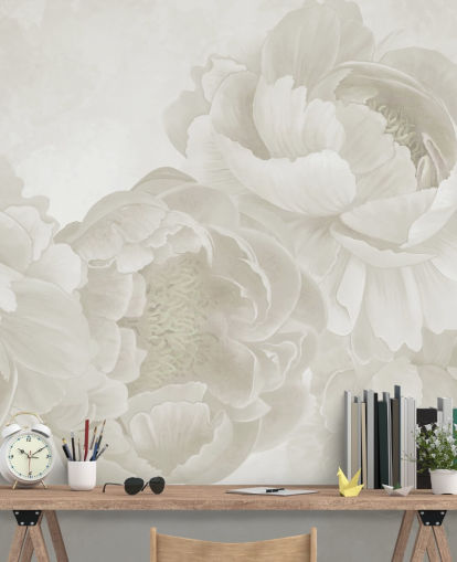 big peonies wallpaper mural in beige big peonies wallpaper mural in beige