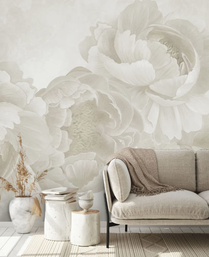 big peonies wallpaper mural in beige big peonies wallpaper mural in beige