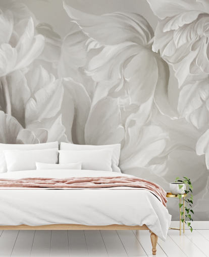 monochrome customisable tulips wall mural by Marina Stupakova for bedrooms monochrome customisable tulips wall mural by Marina Stupakova for bedrooms