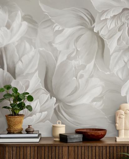 monochrome customisable tulips wall mural by Marina Stupakova for bedrooms monochrome customisable tulips wall mural by Marina Stupakova for bedrooms