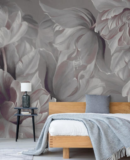 dunkles Blumenwandbild mit großen Tulpen dunkles Blumenwandbild mit großen Tulpen