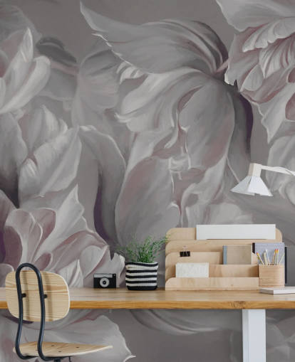 mørkt blomstermaleri med store tulipaner mørkt blomstermaleri med store tulipaner