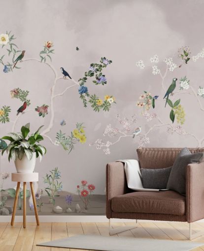 chinoiserie wallpaper mural with birds chinoiserie wallpaper mural with birds