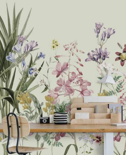 fargerike tilpassbare blomster tapet av Marina Stupakova for soverom fargerike tilpassbare blomster tapet av Marina Stupakova for soverom