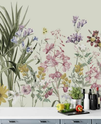 colourful customisable floral wallpaper by Marina Stupakova for bedrooms colourful customisable floral wallpaper by Marina Stupakova for bedrooms