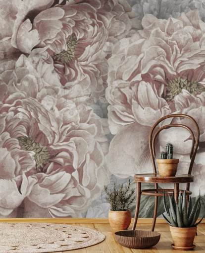 blush pink large peonies wallpaper by Marina Stupakova for bedrooms blush pink large peonies wallpaper by Marina Stupakova for bedrooms