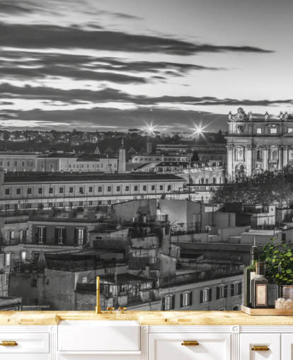 svart og hvitt panoramavegg av Roma svart og hvitt panoramavegg av Roma