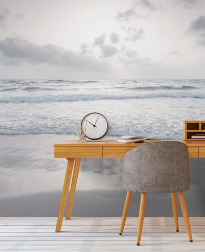 hvitt tilpassbart strandtapet kalt Tranquil Beach View av Assaf Frank hvitt tilpassbart strandtapet kalt Tranquil Beach View av Assaf Frank