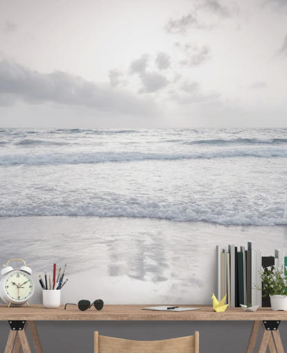 hvitt tilpassbart strandtapet kalt Tranquil Beach View av Assaf Frank hvitt tilpassbart strandtapet kalt Tranquil Beach View av Assaf Frank